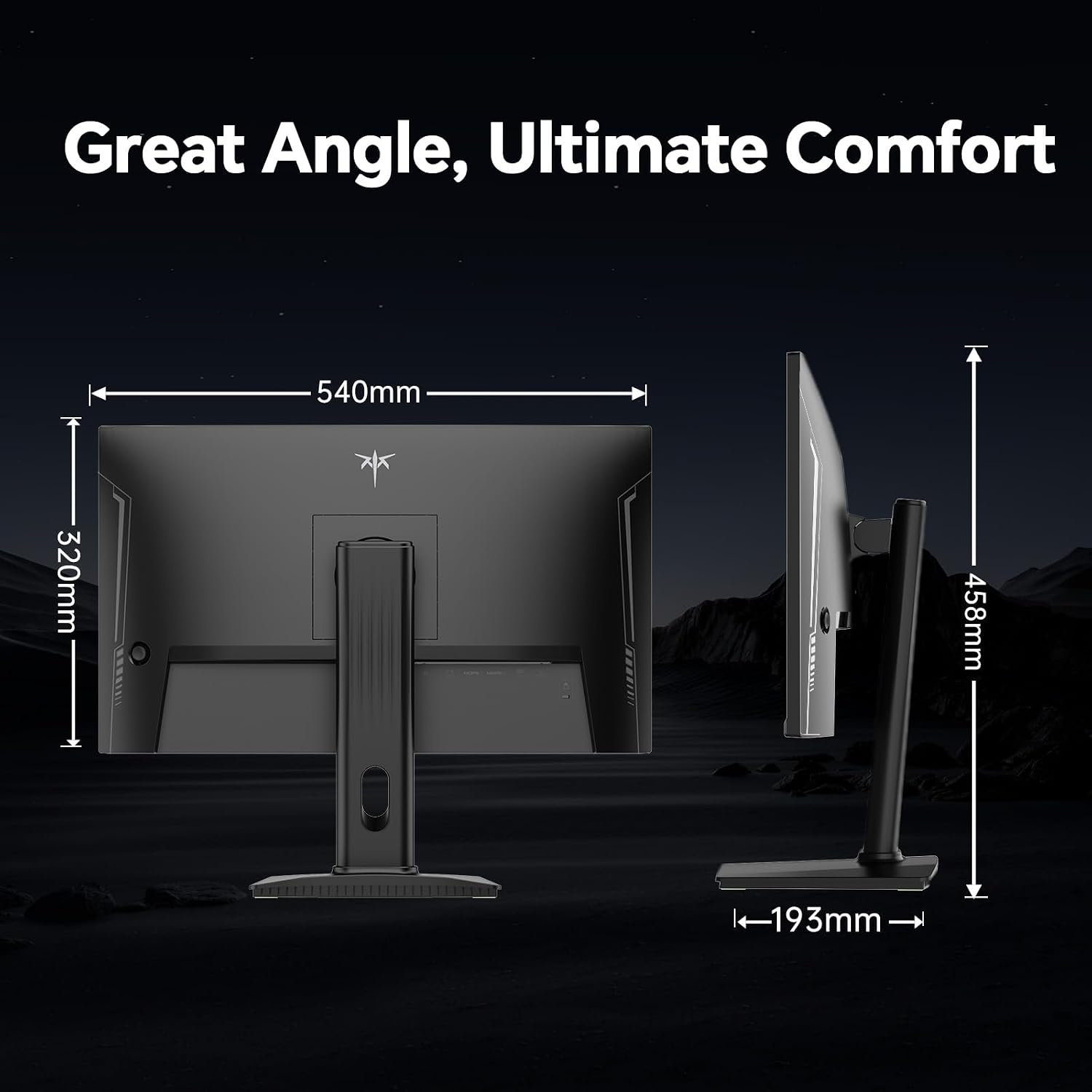 KTC 24 inch Gaming Monitor QHD 180Hz, Fast IPS 1440p Computer Monitor, Up to 185Hz, 1ms, G-Sync/FreeSync, HDR400, Height Adjustable, 2 x HDMI, 1 x DP H24T7