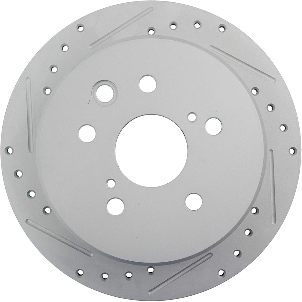 TRQ Performance Front and Rear Brake Rotor Set G Coated Drilled and Slotted Compatible with 2006-2015 Lexus IS250