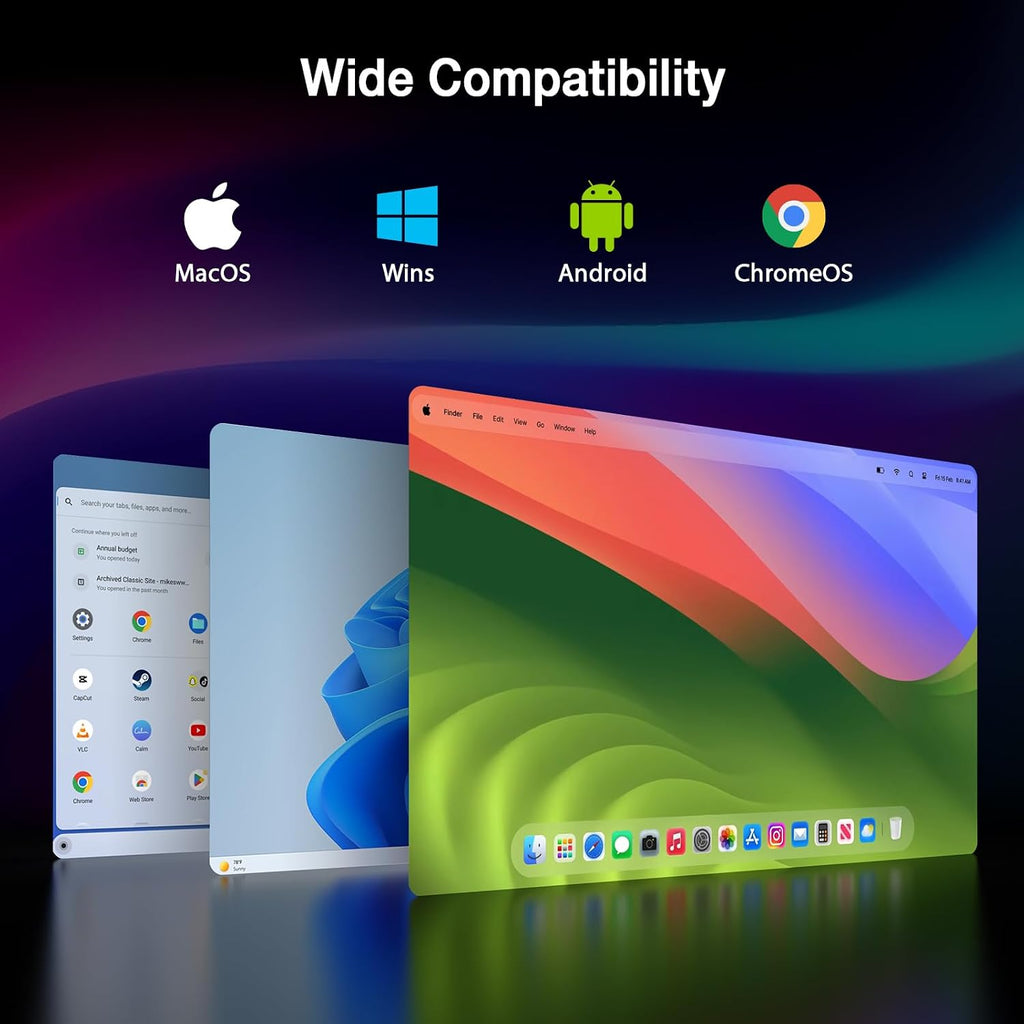 KYY Laptop Screen Extender, 15.6' Laptop Monitor Extender with Type-C Plug&Play, 1080P FHD Portable Triple Monitor for Laptop with Alloy Dual Monitor fits 13'-17', Portable Monitor for Mac/Wins/Chrome