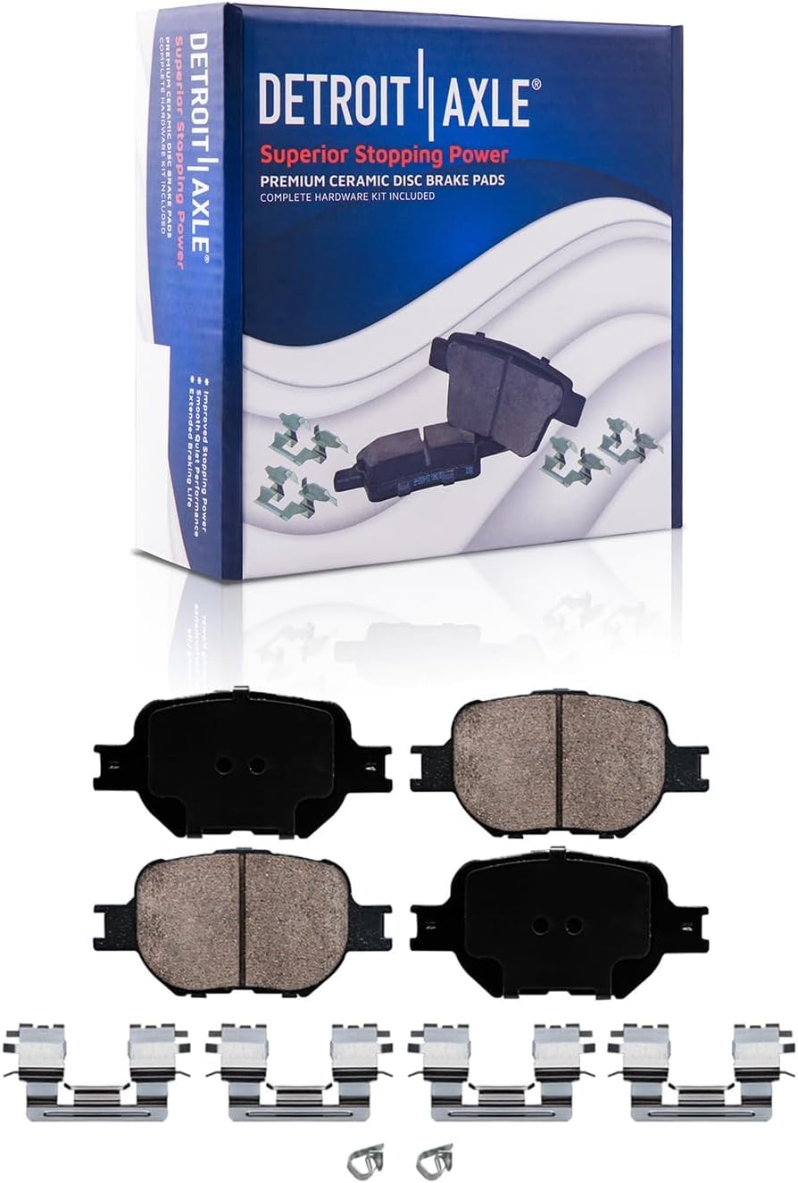 Detroit Axle - Brake Kit for Rear Drum Brakes 02-05 Toyota Celica Front Disc Rotors Ceramic Pads 2002-05 Drums Semi-metallic Shoes Replacement