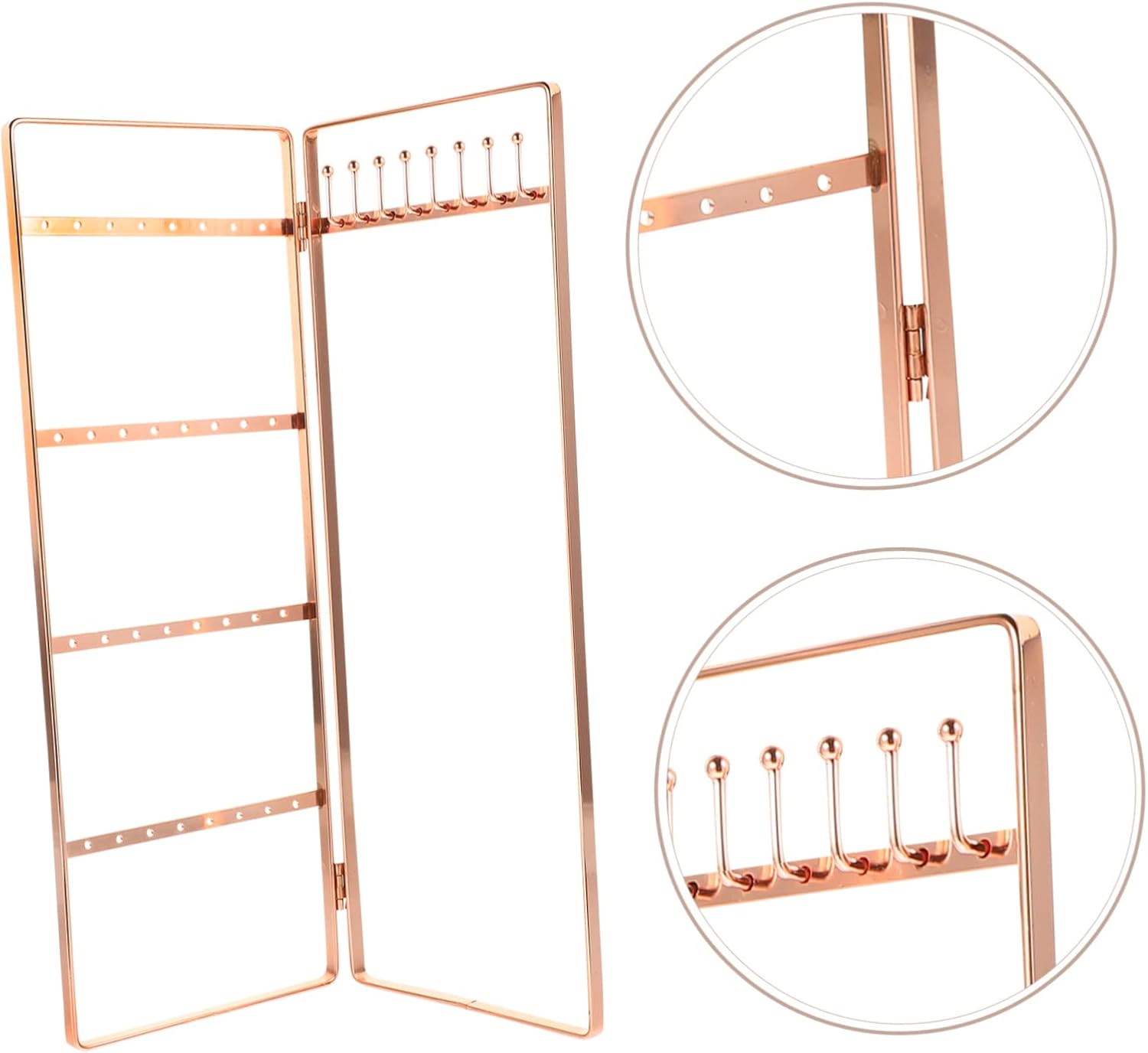 4pcs Wrought Iron Jewelry Stand Delicate Jewelry Stand Ornament Display Stand Monitor Stands Necklaces Display Stand Earring Display Stand Necklace Display Rack Earrings Organizer (Rose Goldx2pcs 28
