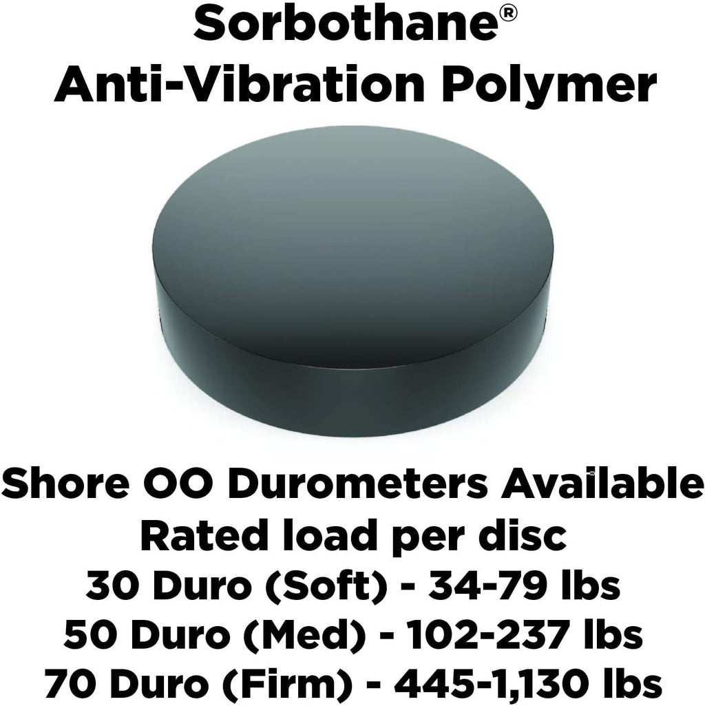 Isolate It: Sorbothane Vibration Isolation Circular Pad 50 Duro (1' Thick 4' Dia.) - 4 Pack