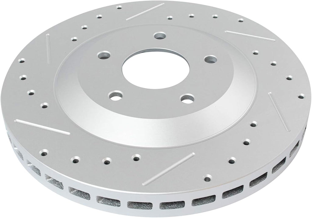 TRQ Performance Front Rear Brake Rotor Set G Coated Vented Drilled Slotted Compatible with 1997-2004 Chevrolet Corvette 2004 2004-2009 Cadillac XLR