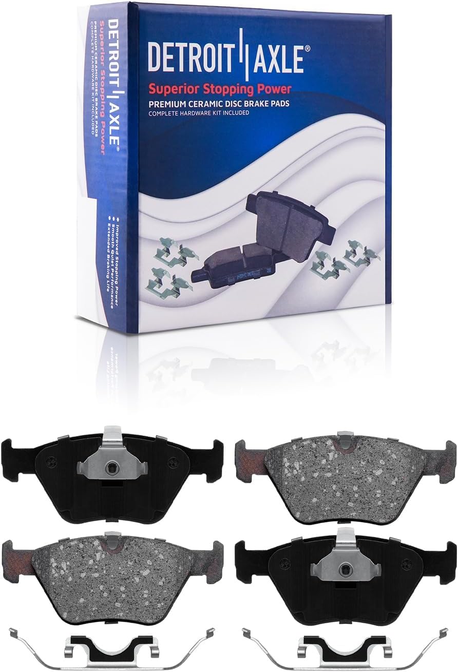 Detroit Axle - Brake Kit for E39 97-03 BMW 528i 01-03 525i Disc Brakes Rotors 1997 1998 1999 2000 2001 2002 2003 Ceramic Brake Pads Front and Rear Replacement