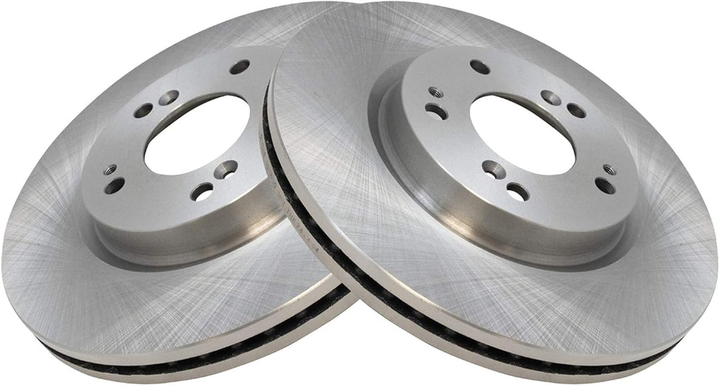 TRQ Front Brake Pad and Rotor Set Semi Metallic Vented Rotors Compatible with 2007-2017 Jeep Patriot Compass 2007-2019 Mitsubishi Outlander 2011-2021 Outlander Sport 2008-2012 Eclipse