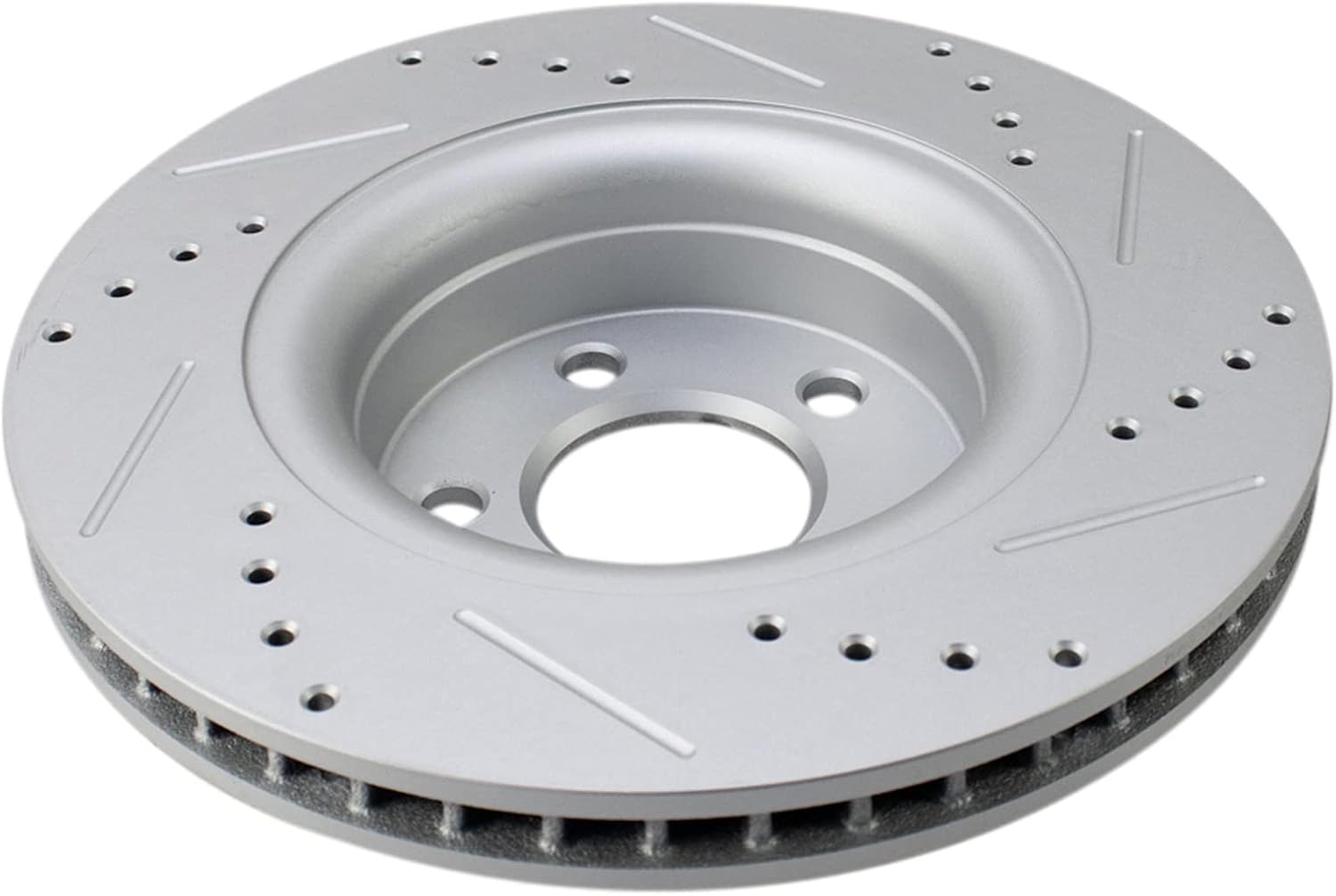 TRQ Performance Front and Rear Brake Rotor Set G Coated Drilled and Slotted Compatible with 2015-2020 Ford Mustang