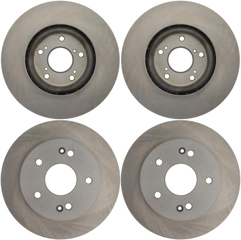 Brake Rotors Brakes and Rotors Kit Front and Rear Automotive Replacement Brake Rotor Parjanyay Set of 4 for Acura CSX 2007-2010, for Acura ILX 2013-2015, for Honda Civic 2006-2015