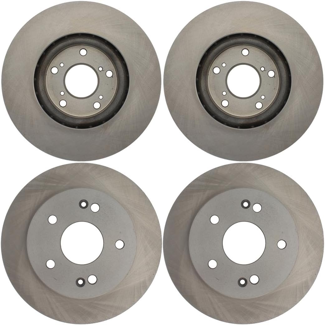 Brake Rotors Brakes and Rotors Kit Front and Rear Automotive Replacement Brake Rotor Parjanyay Set of 4 for Acura CSX 2007-2010, for Acura ILX 2013-2015, for Honda Civic 2006-2015
