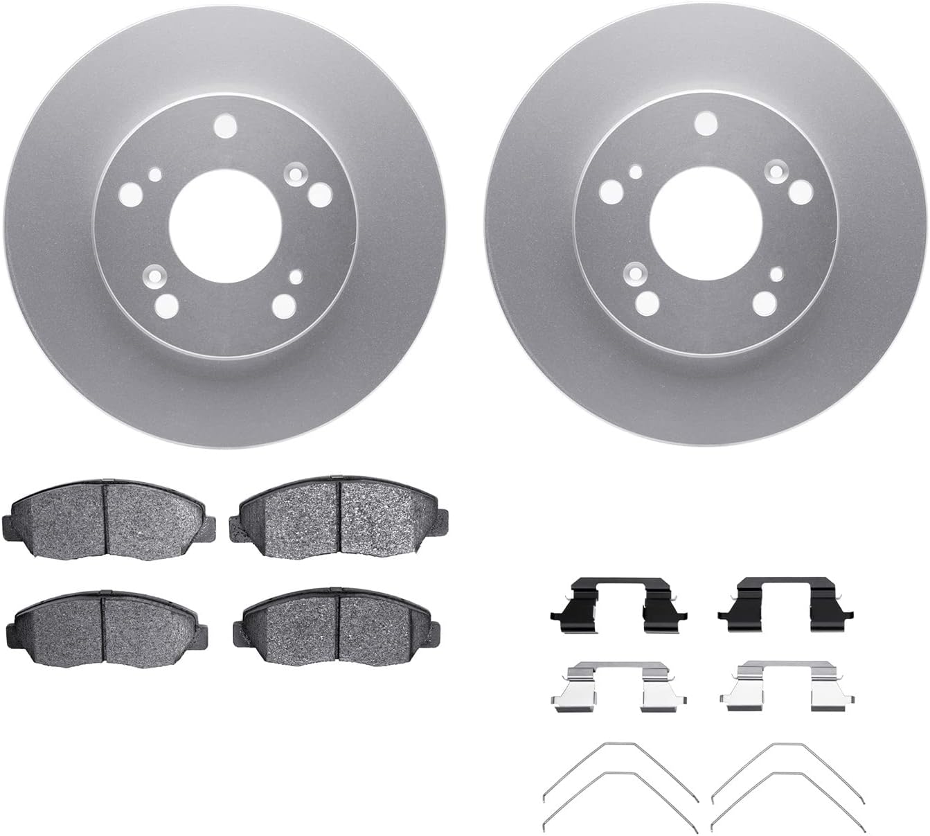 Dynamic Friction Company Front Brake Kit Fits 2006-2011 Honda Civic| 5000 Advanced Pads, Blank Rotors| Hardware| 10.3' Front