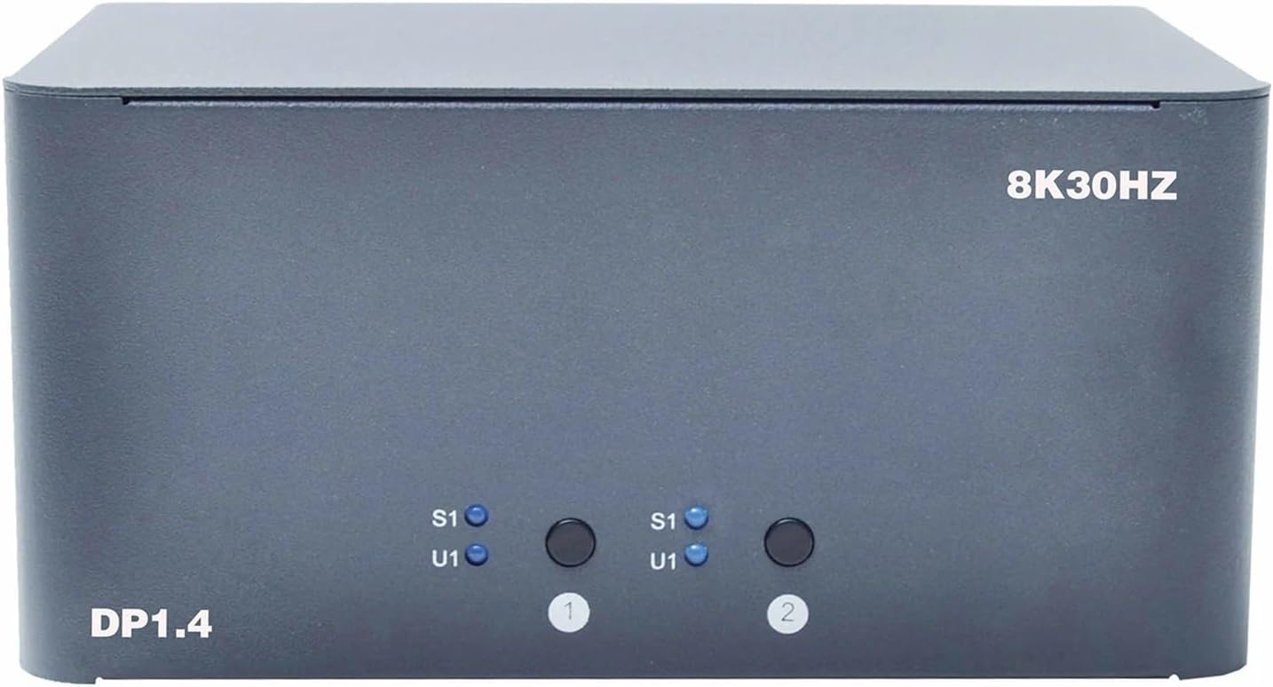 8K Triple Monitor DisplayPort 1.4 KVM Switch, HDR10, USB 3.2 Gen 2, Hotkey, VRR, Multi-Monitor, 32.4 Gbps Bandwidth