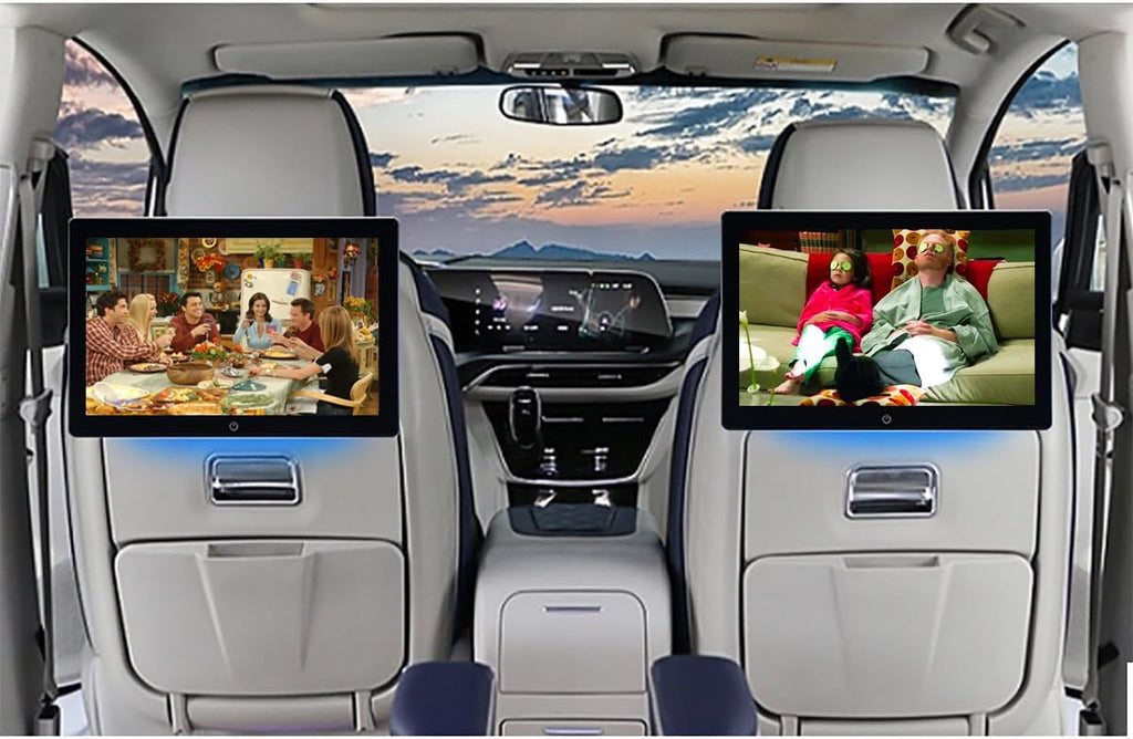 4K Android 13 Portable Car TV Headrest Monitor Back Seat 10.1 Inch Touch Screen Tablet Portable Multi-Media Video Player,Support Phone Wireless Mirror Link,WiFi HDMI/USB/SD Card &2G+32GB 2PCS