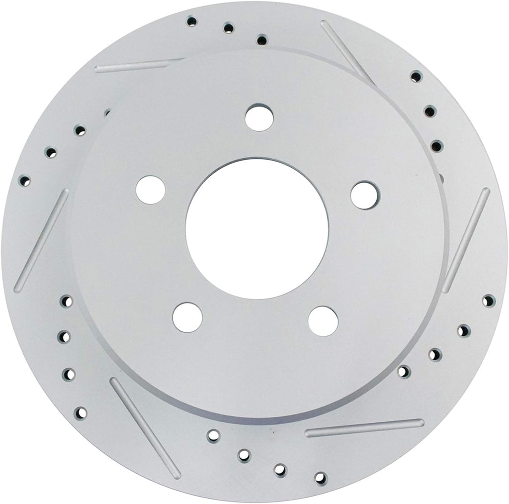 TRQ Performance Front and Rear Brake Rotor Set G Coated Drilled and Slotted Compatible with 1995-2001 Ford Explorer 1997-2001 Mercury Mountaineer 2001 Ranger