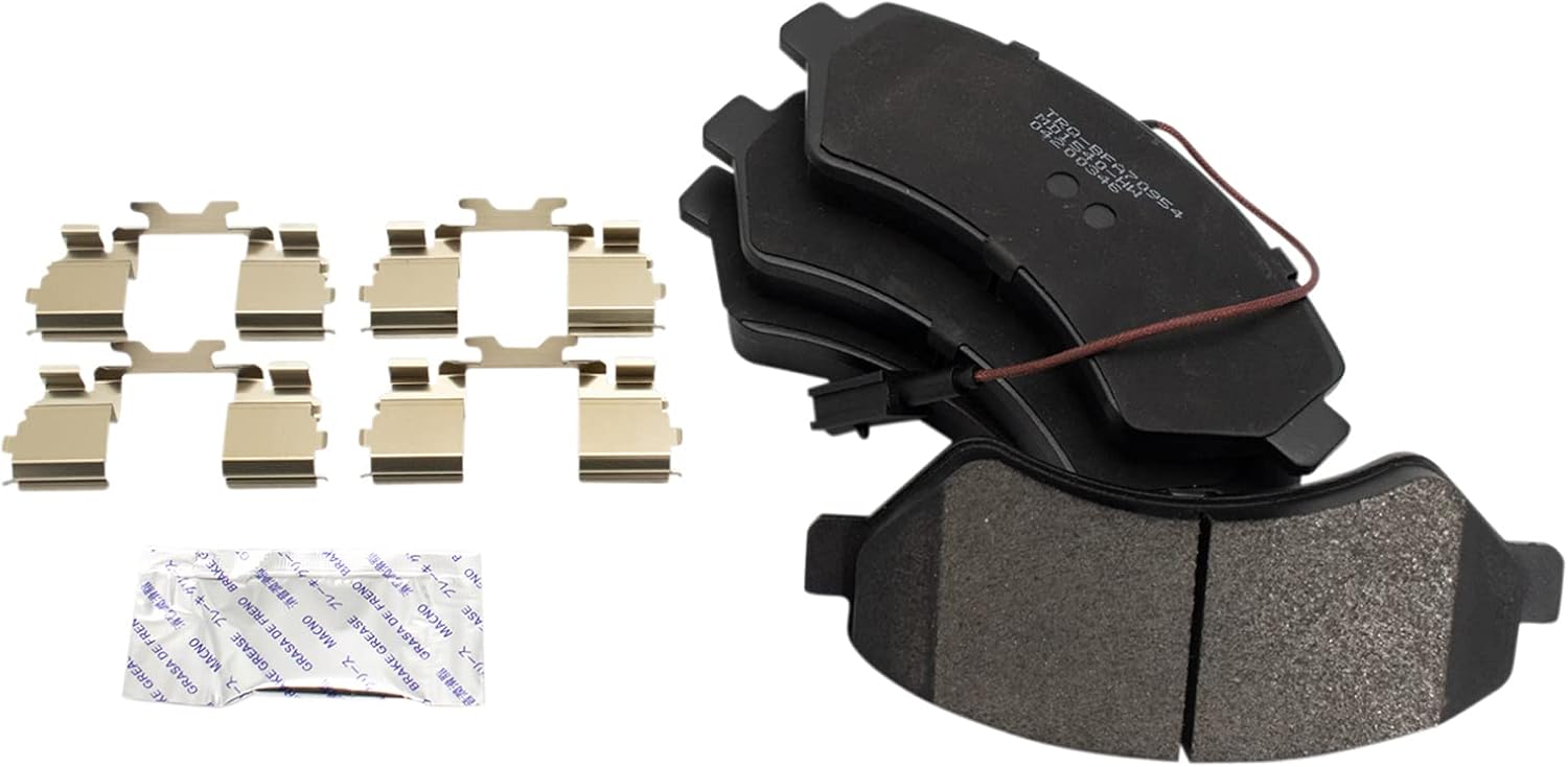 TRQ Front Brake Pad and Rotor Set Semi Metallic Vented Rotors Compatible with 2014-2021 Ram ProMaster 1500 2500 3500