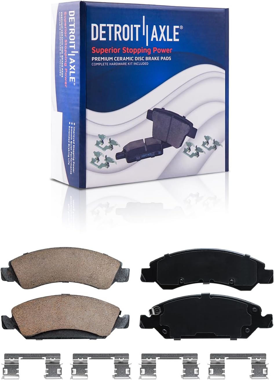 Detroit Axle - Brake Kit for Silverado Suburban Sierra 1500 Chevy Avalanche Tahoe GMC Yukon Cadillac Escalade ESV EXT, Front and Rear Disc Brake Rotors Ceramic Brake Pads Replacement