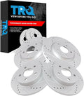 TRQ Front & Rear Performance Drilled Slotted Coated Rotor Kit for Chevy Pontiac