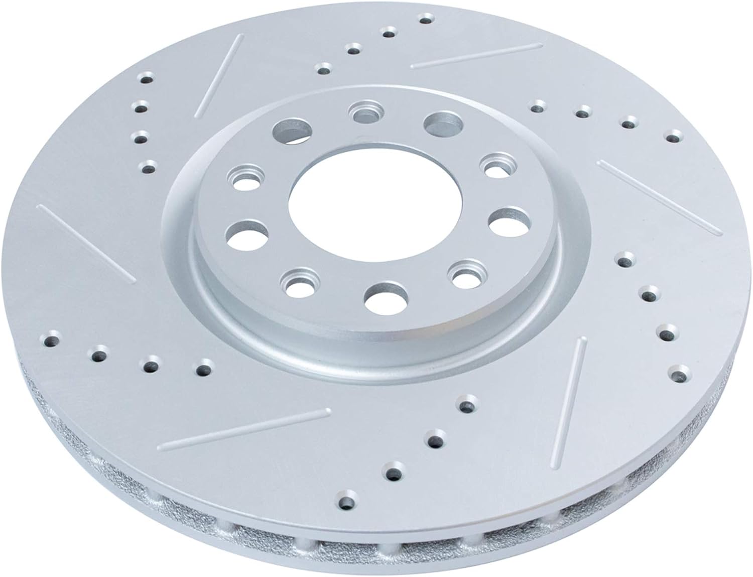 TRQ Performance Front and Rear Brake Rotor Set G Coated Drilled and Slotted Compatible with 2013-2016 Dodge Dart