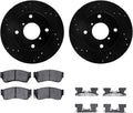 Dynamic Friction Company Front Brake Kit Fits 2006-2011 Honda Civic Coupe Si; 2007-2011 Honda Civic Sedan Si| 5000 Advanced Pads, Drilled Slotted Rotors| Hardware| 11.8' Front