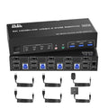8K@60Hz 2 HDMI +1 DisplayPort KVM Switch Triple Monitor for 4 Computer with Audio and 3 USB 3.0 Ports, 3 Monitor KVM Switches(with EU Plug)