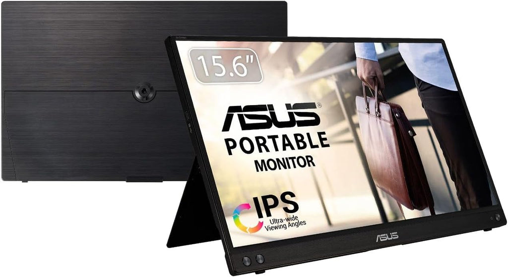 ASUS ZenScreen 15.6' 1080P Portable Monitor (MB16ACV) - Full HD, IPS, Eye Care, Flicker Free & VA24DQ 23.8' Monitor, 1080P Full HD, 75Hz, IPS, Adaptive-Sync/FreeSync, Eye Care