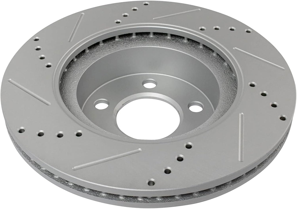 TRQ Performance Front and Rear Brake Rotor Set G Coated Drilled and Slotted Compatible with 2001-2002 Ford Explorer Sport