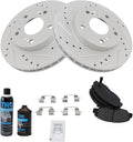 Front Performance Brake Pad & Rotor Kit, with Chemical Kit Semi-Metallic Premium G-Coated Compatible with 2006-2011 Honda Civic