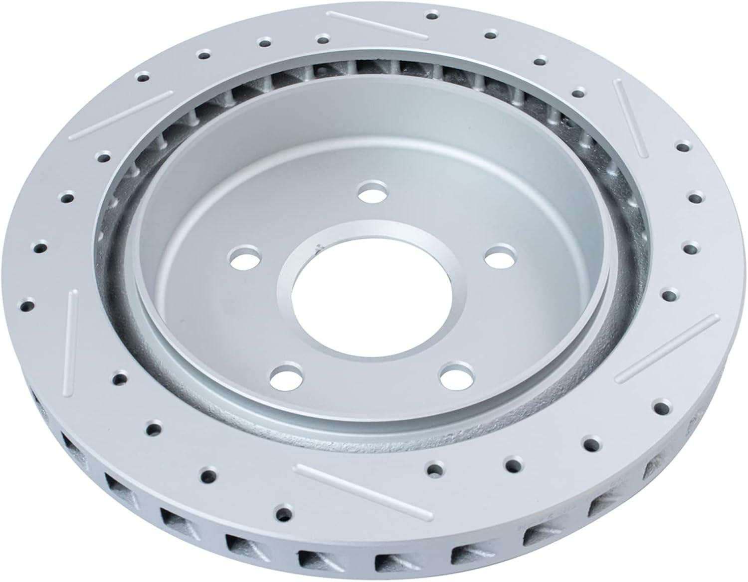 TRQ Performance Front Rear Brake Rotor Set G Coated Vented Drilled Slotted Compatible with 1997-2004 Chevrolet Corvette 2004 2004-2009 Cadillac XLR