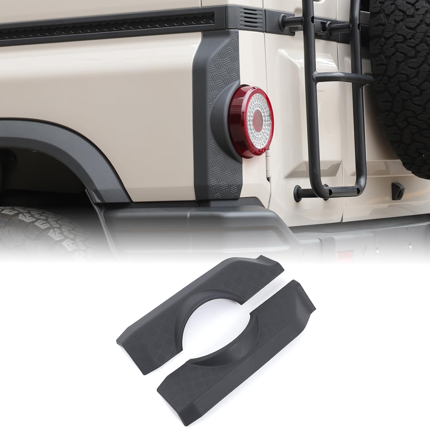 2PCS Tail Light Side Guard Cover Compatible with INEOS Grenadier 2022-2025 ABS Tail Light Covers Anti-Scratch Guard Protection Covers Trim Kit Exterior Accessories