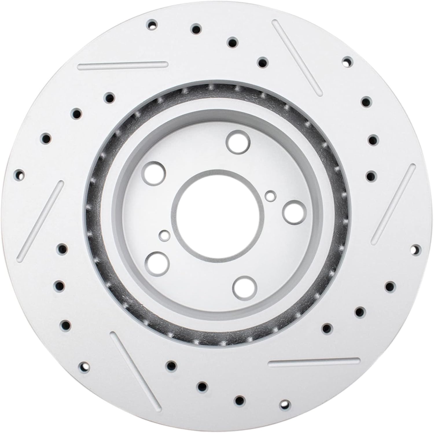 TRQ Performance Front and Rear Brake Rotor Set G Coated Drilled and Slotted Compatible with 2009-2013 Lexus IS250