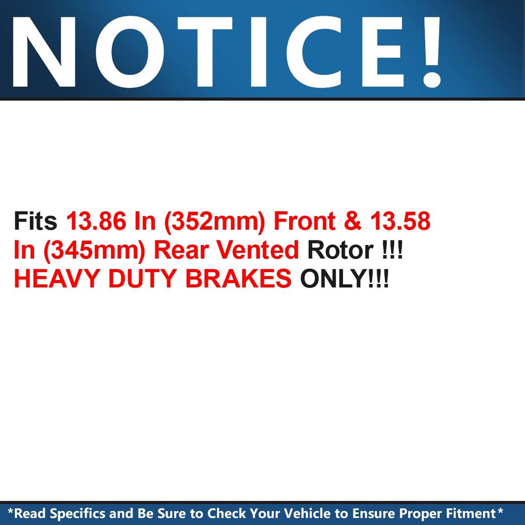 Detroit Axle - Brakes Kit for Ford Explorer Taurus Flex Police Interceptor Utlity Sedan Special Service Police Sedan Lincoln MKT MKS, Brake Rotors Brake Pads Replacement: 13.86 in Front 13.58 in Rear