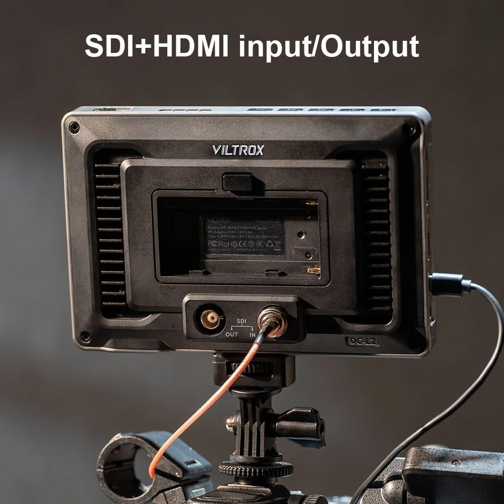 VILTROX DC-L2 7 Inch Camera Video Field Monitor,Full HD 1280x800 Touch Screen Director AC Monitor with 4K HDMI/3G-SDI Loop in & Out 3D Lut RGB Parade Focus Peaking Full Waveform