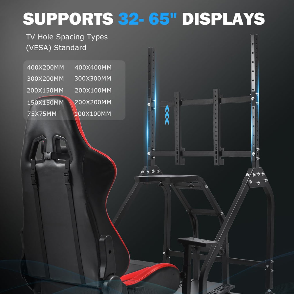 Anman G29 Racing Simulator Cockpit with Movable Monitor Stand and Adjustable Gaming Seat Fit for Logitech G923 G920, for Thrustmaster T80 T150 T248