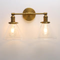 Phansthy Double Sconce Antique Industrial Wall Sconce Light with Dual 7.3 Inch Cone Canopy (Antique)