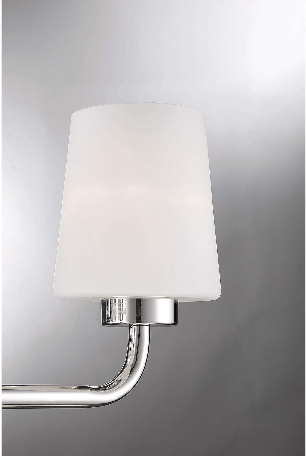 Savoy House 8-4090-3-109 Capra Mid-Century Modern White Opal Glass Bathroom Vanity Wall Light, 3-Light 180 Total Watts, 9' H x 22' W, Polished Nickel