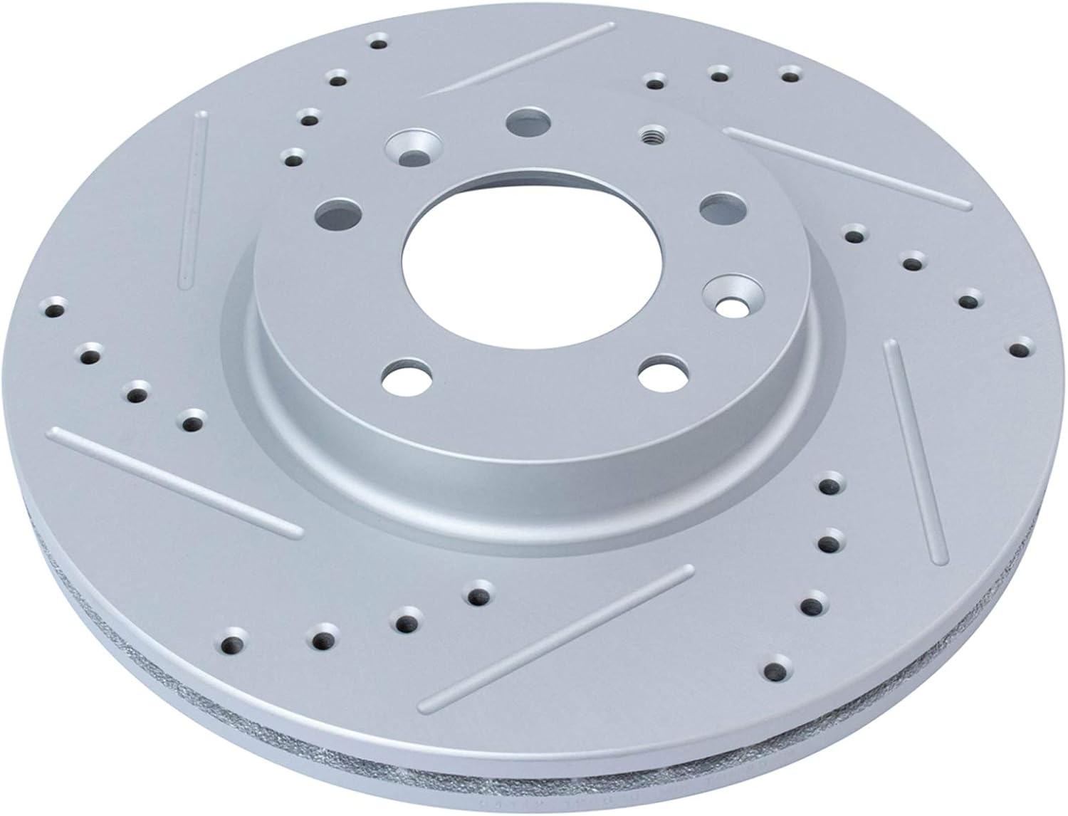 TRQ Performance Front and Rear Brake Rotor Set G Coated Drilled Slotted Vented Solid Compatible with 06-12 Ford Fusion 2006 Lincoln Zephyr 07-12 Lincoln MKZ 06-13 Mazda 6 06-11 Mercury Milan