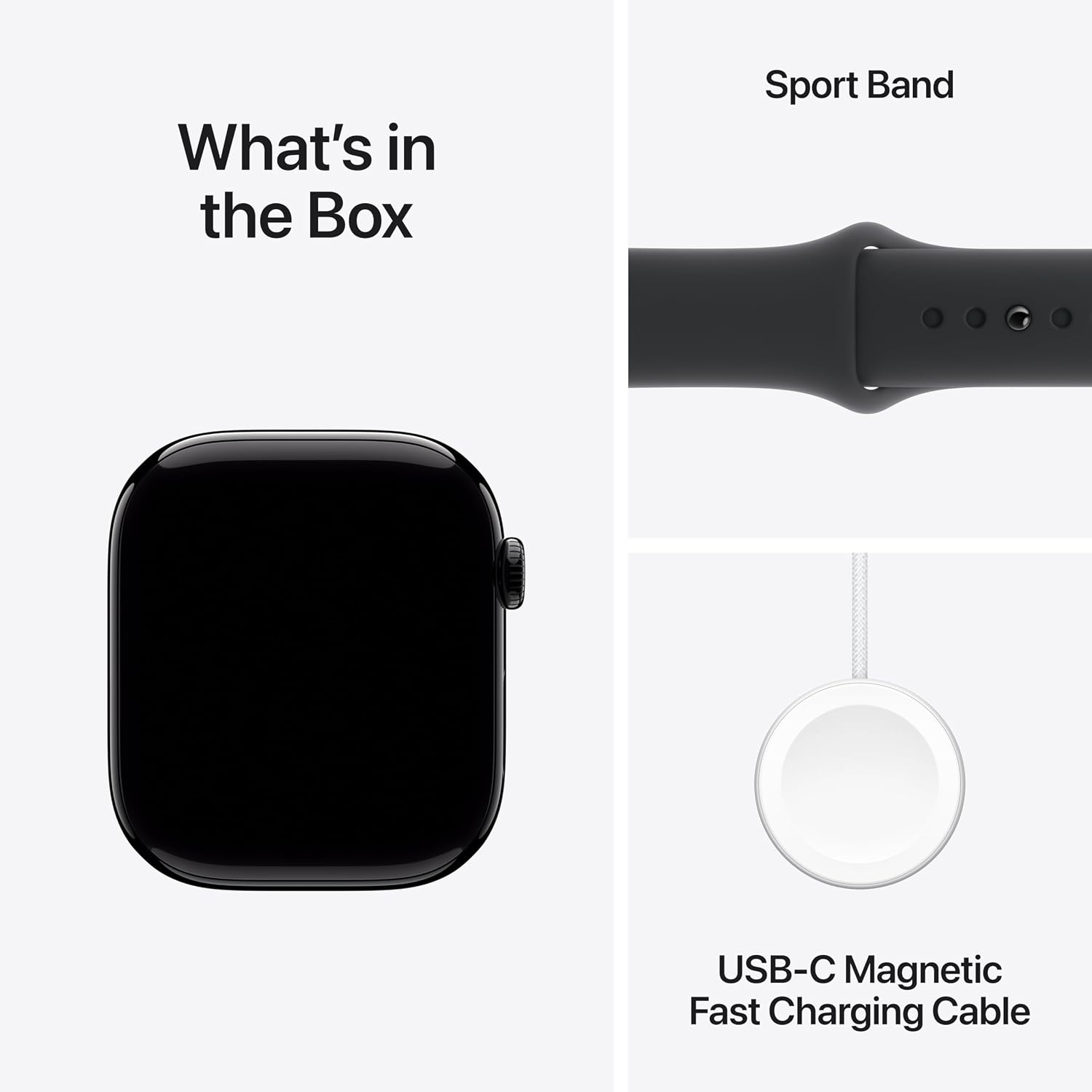 Apple Watch Series 10 [GPS, 46mm] - Jet Black Aluminum Case with Black Sport Band, M/L (Renewed)