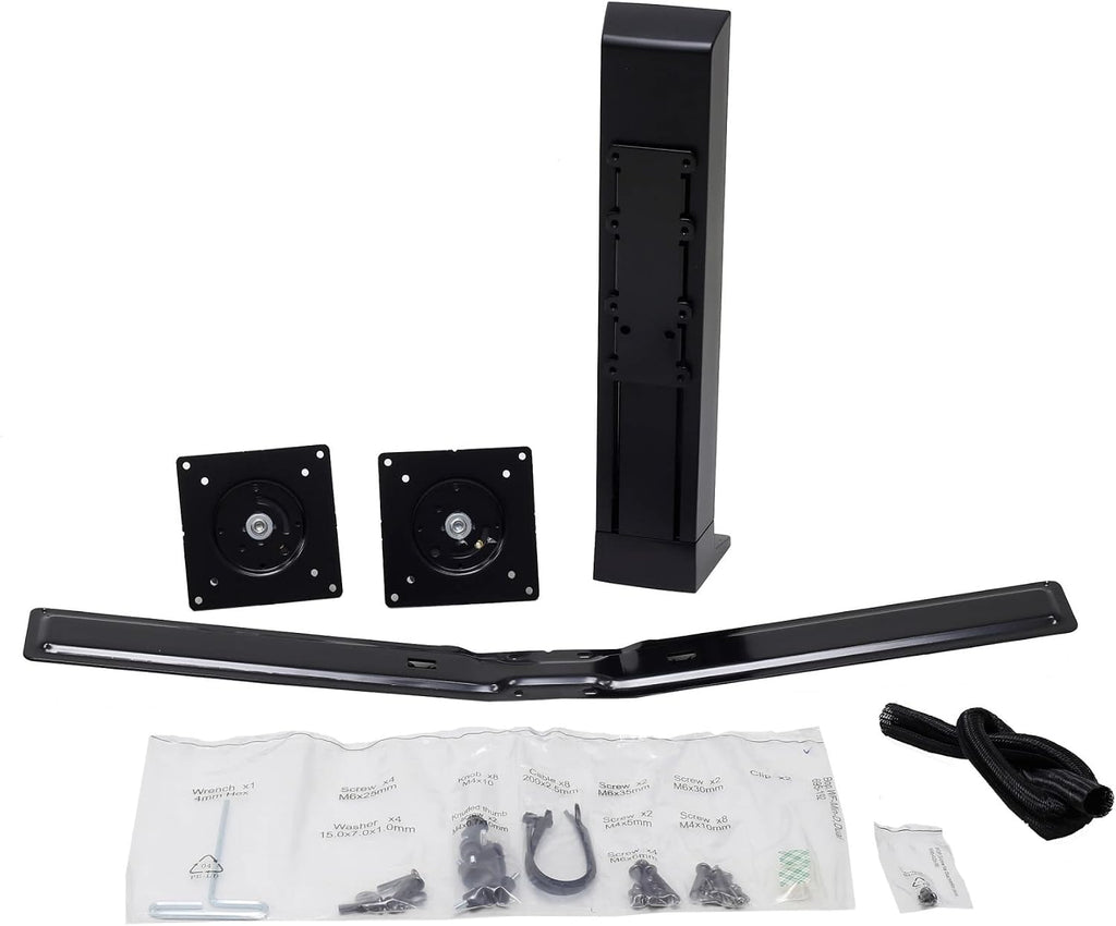 Ergotron – WorkFit-TL Standing Desk Converter and WorkFit Dual Monitor Kit, Sit Stand Desk Riser for Tabletops – for 2 Monitors Up to 24 inches, 6 to 14 lbs Each – Black