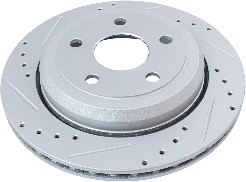 TRQ Performance Front and Rear Brake Rotor Set G Coated Drilled and Slotted Compatible with 1994-2005 Mazda Miata