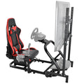 Supllueer Racing Cockpit Stand with Monitor Mount,Racing Wheel Stand with Red Seat Fit for Logitech G25 G27 G29 G920, for Thrustmaster T248, No Steering Wheel Shift Lever Pedal Display