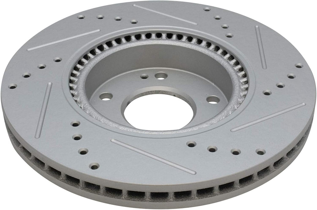 TRQ Performance Front and Rear Brake Rotor Set G Coated Drilled and Slotted Compatible with 2010-2013 Kia Forte Forte Koup