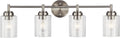 Kichler Winslow 30' Vanity Light in Brushed Nickel, 4-Light Transitional Bathroom Light with Clear Seeded Glass. (30' W x 9.25' H), 45887NI