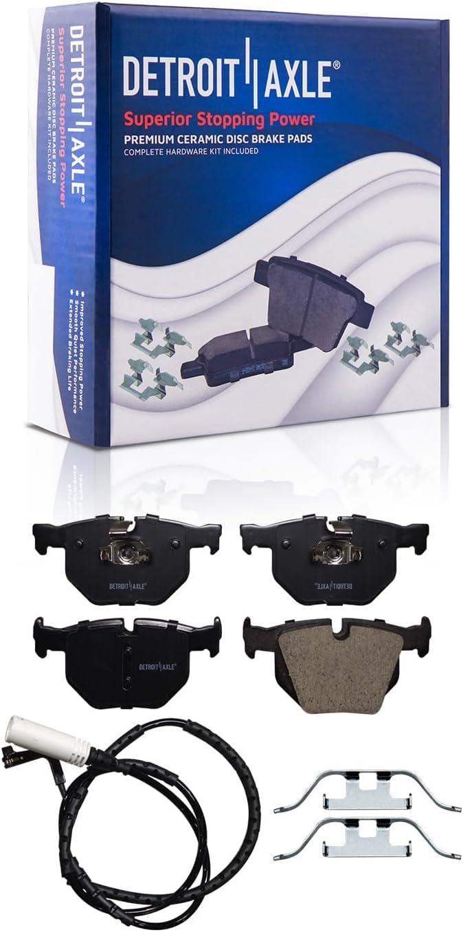 Detroit Axle - Brake Kit for 07-13 BMW 335i, 09-11 335d, 09-13 335i xDrive, 11-13 335is, 07-08 335xi Brake Rotors and Ceramic Brakes Pads Front and Rear Replacement