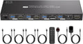 8K 60Hz 2 HDMI + Displayport Thunderbolt4 KVM Switches for 4 PC Share 1 Monitor,8K Support Extend IR Control and IR Control(US Power Plug)