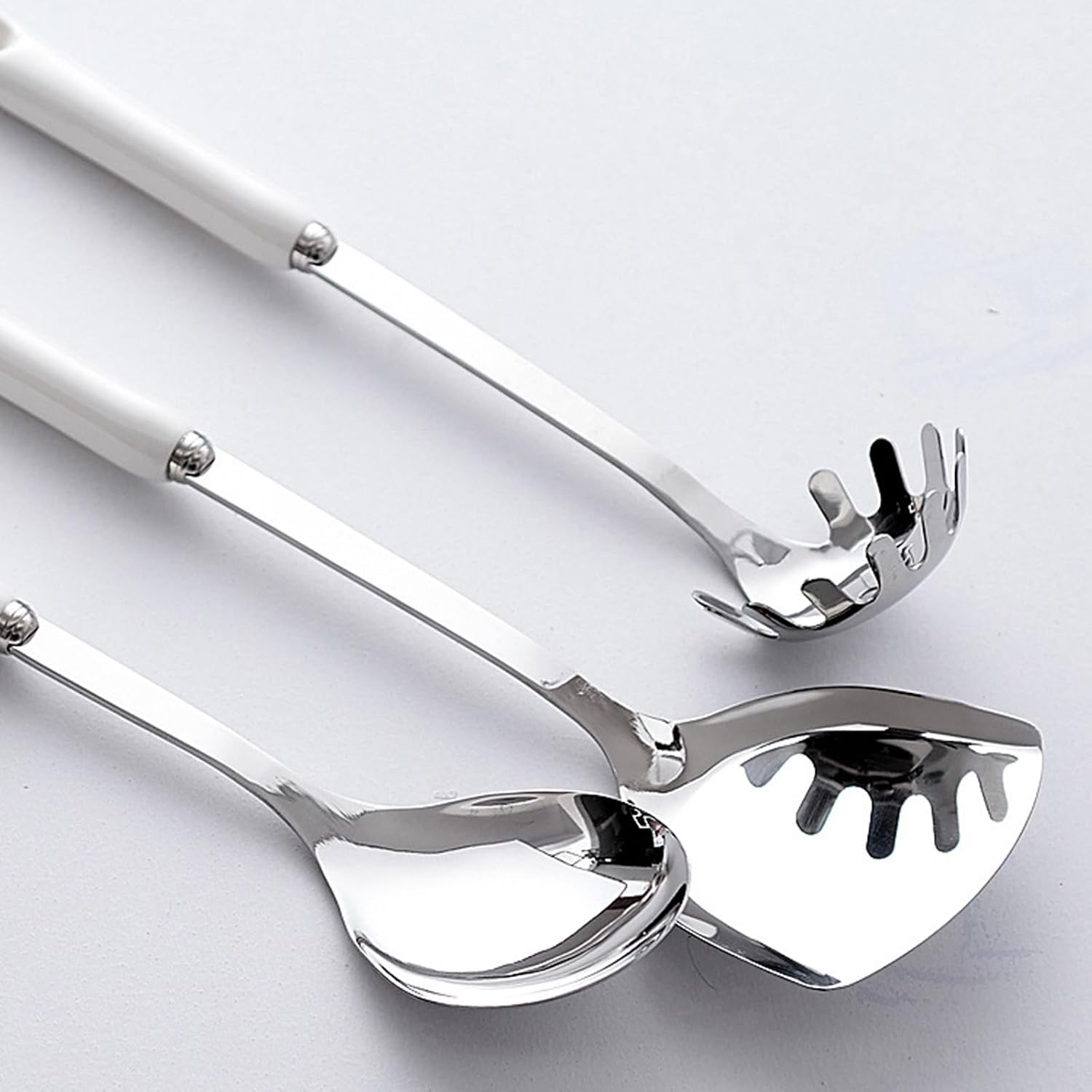 7 Pieces Metal Kitchen Utensils Set Kitchenware Cookware Set Mirror Polished 304 Stainless Steel Kitchen Cooking Utensils Set with Holder Heat Resistant Ceram,Pink