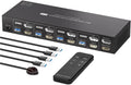 8K Displayport HDMI KVM Switch 4 Computers 2 Monitors KVM Switches Dual Monitor for 4 PC Sharing 2 Monitor and 4 USB3.0 Devices(EU Power Plug)