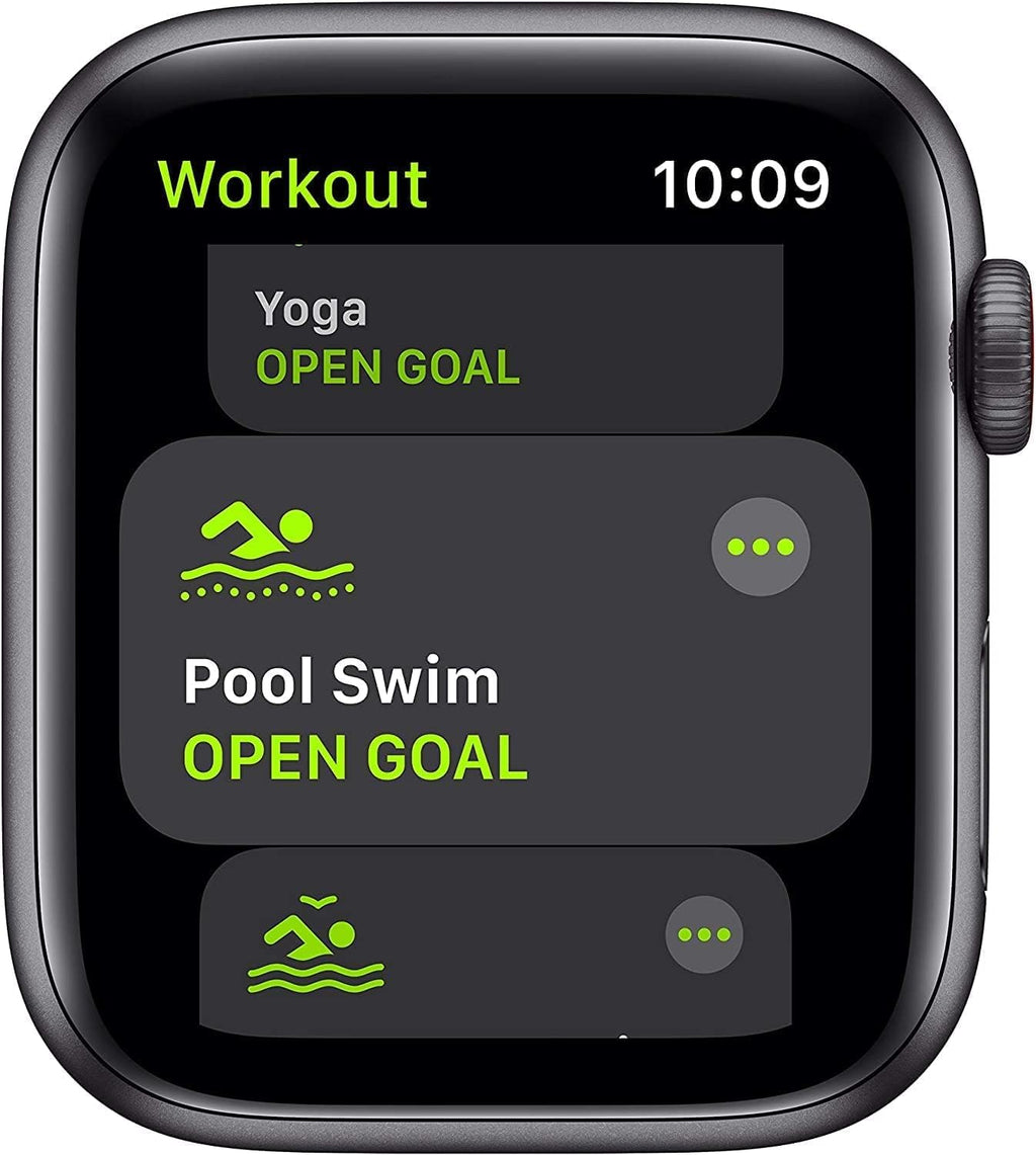 Apple Watch SE (GPS, 44mm) - Space Gray Aluminum Case with Midnight Sport Band (Renewed)