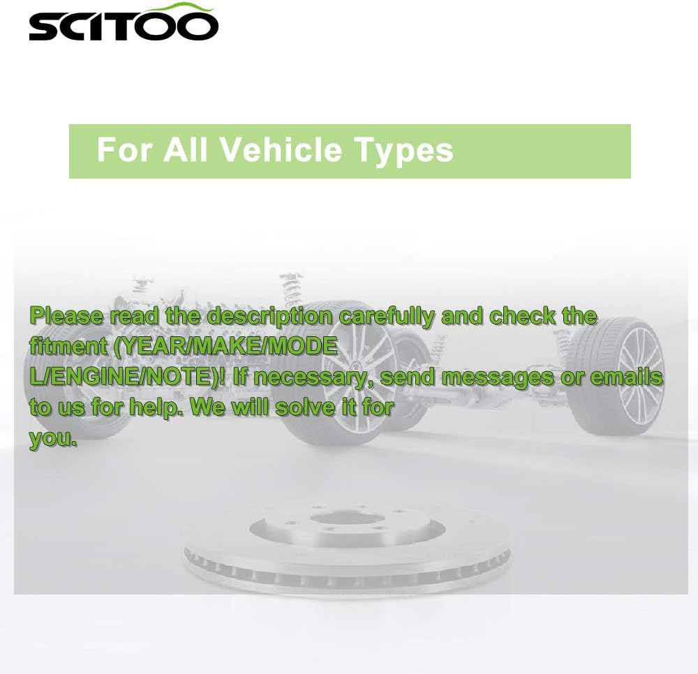 SCITOO Front Rear Brake Rotors, 4pcs Drilled & Slotted Brakes Kit fit for 2006-2011 for Honda Civic