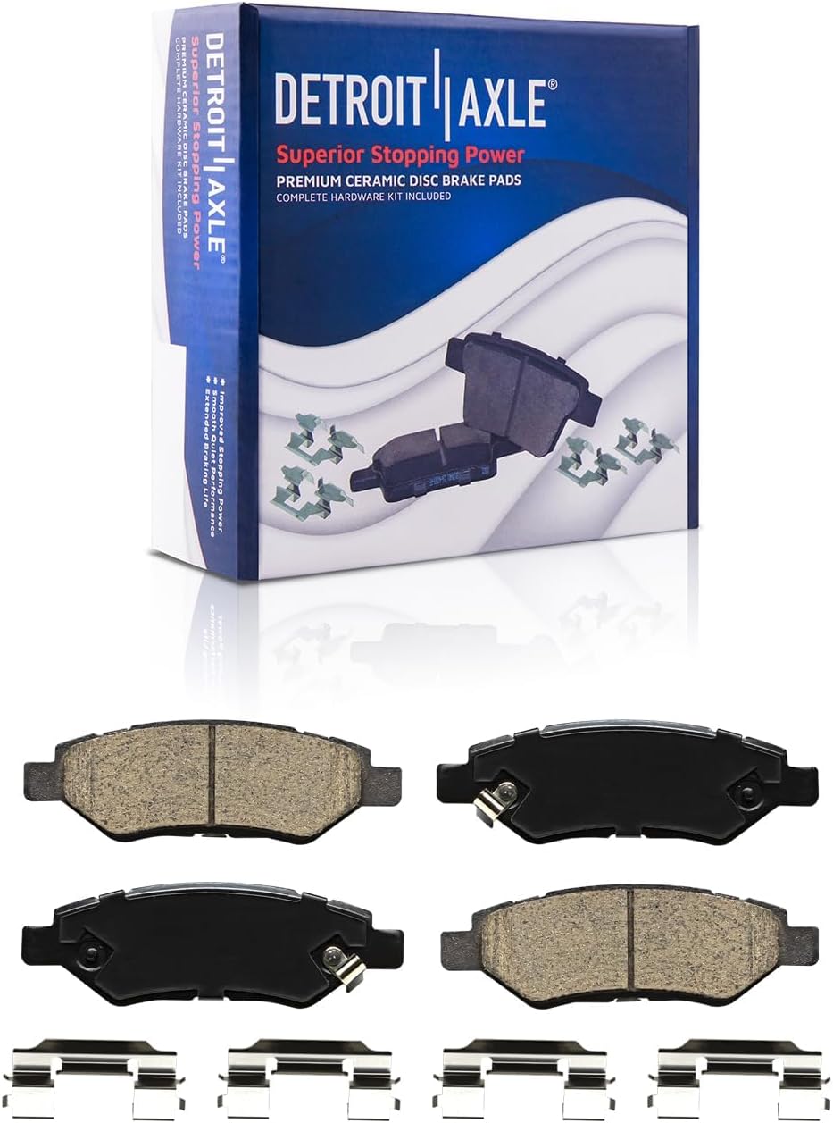 Detroit Axle - Brake Kit for 2008-2014 Cadillac CTS 2009 2010 2011 2012 2013 Brake Rotors Ceramic Brakes Pads Replacement: 13.58' inch Front & 13.34' inch Rear Rotors