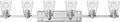 Hinkley Avon Collection Contemporary Modern Six Light Bathroom Vanity Fixture, Chrome with Clear Glass