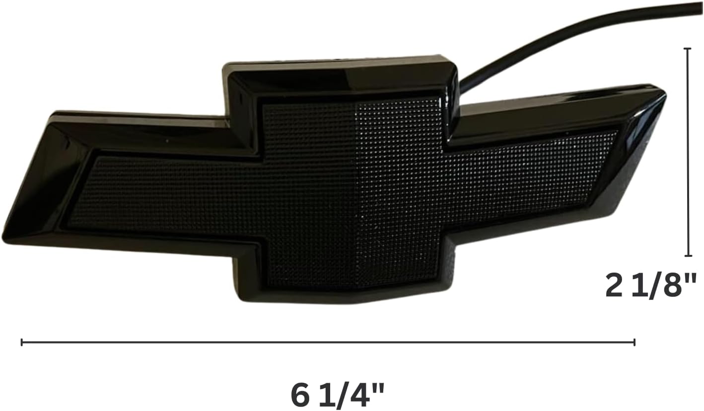 Autogem 2016–2024 Chevrolet Camaro RGB Lighted Grille Emblem – Black Exterior LED Bowtie Badge