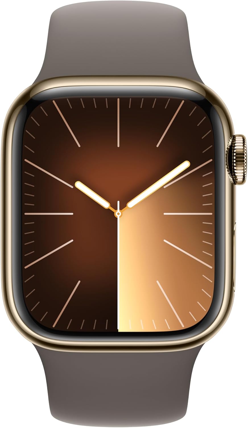 Apple Watch Series 9 [GPS + Cellular, 41mm] - Gold Stainless Steel Case with Gold Sport Band, S/M (Renewed)